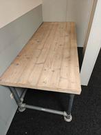 Stoer Steigerhouten Bureau - 220cm - zwaar., Huis en Inrichting, Bureaus, Ophalen
