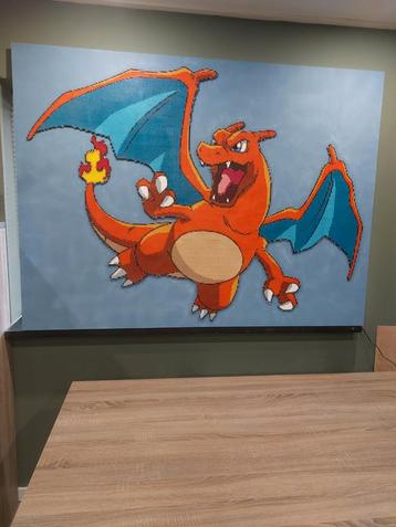LIFE SIZE Pokémon Charizard pixel schilderij beschikbaar voor biedingen