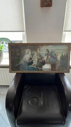 Religieus schilderij oud, Minder dan 50 cm, 75 tot 100 cm, Ophalen of Verzenden, Glas