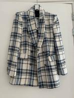 Zara Tweed Blazer Blauw/Wit Maat L, Blauw, Maat 42/44 (L), Nieuw, Ophalen of Verzenden