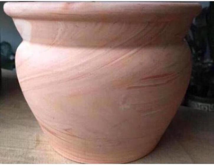 Vintage jaren 50 bloempot 16,3cm terracotta, Tuin en Terras, Bloempotten, Gebruikt, Terracotta, Binnen, Minder dan 40 cm, Minder dan 25 cm