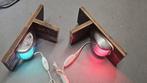 Bedlampjes navigatielichten, nautisch Sinterklaascadeau, Huis en Inrichting, Ophalen of Verzenden, Zo goed als nieuw, Glas, Vintage, brocante, nautisch