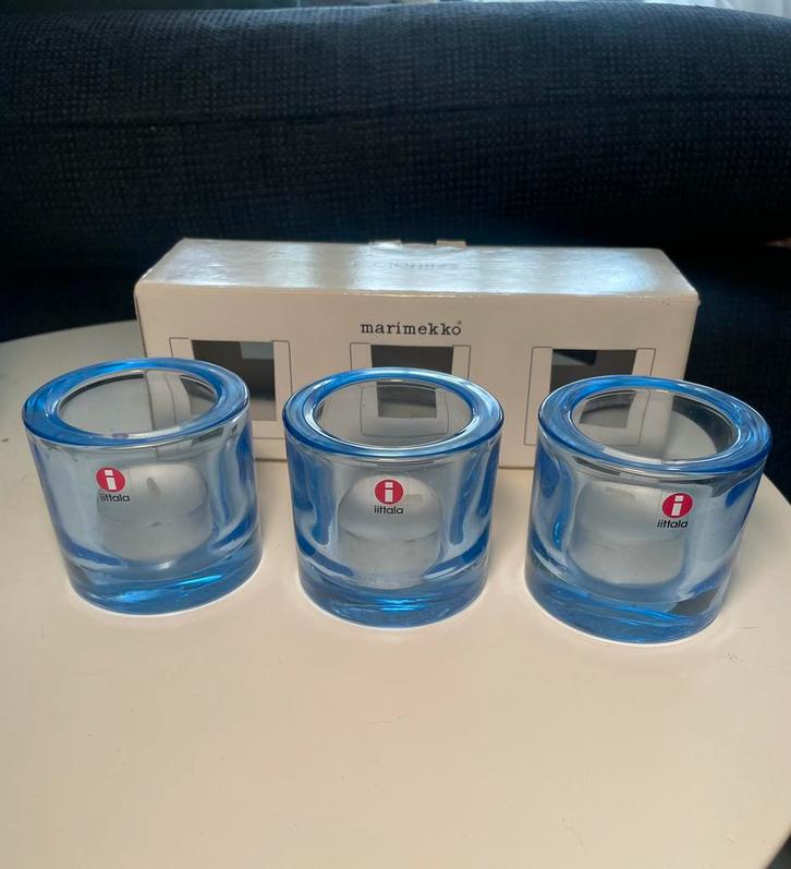 Iitala Kivi Marimekko waxinelichthouders glas vintage, Antiek en Kunst, Antiek | Glas en Kristal, Ophalen