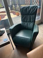 Sta op stoel / fauteuil groen leer, Huis en Inrichting, Fauteuils, Ophalen, Gebruikt, Minder dan 75 cm, Vintage