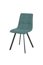 Eetkamerstoel Theo in een mooie petrol blauwe stof, Huis en Inrichting, Stoelen, Ophalen, Blauw, Nieuw, Metaal