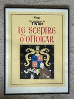 Zeefdruk Kuifje - De Skepter Van Ottokar, Verzamelen, Stripfiguren, Ophalen of Verzenden, Kuifje, Zo goed als nieuw, Plaatje, Poster of Sticker