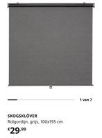 Ikea Skogsklover Rolgordijn - Donkergrijs 100x195cm, 100 tot 150 cm, Ophalen of Verzenden, Zo goed als nieuw, Grijs