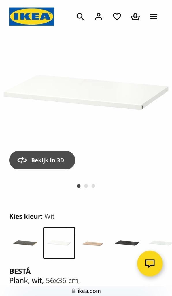 Ikea Besta 2 x plank wit 56x36 cm, Huis en Inrichting, Woonaccessoires | Wandplanken en Boekenplanken, Zo goed als nieuw, Ophalen of Verzenden