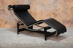 AlsNIEUW! zwarte leren Cassina LC 4 design chaise longue, Ophalen, Eenpersoons, Minder dan 75 cm, Design