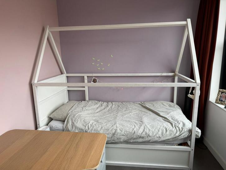 Ikea Kura bed met huisje, Kinderen en Baby's, Kinderkamer | Bedden, Gebruikt, 180 cm of meer, 70 tot 85 cm, Hoogslaper of Stapelbed
