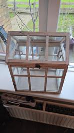 Glazen met houten mini kas!, Ophalen of Verzenden, Zo goed als nieuw
