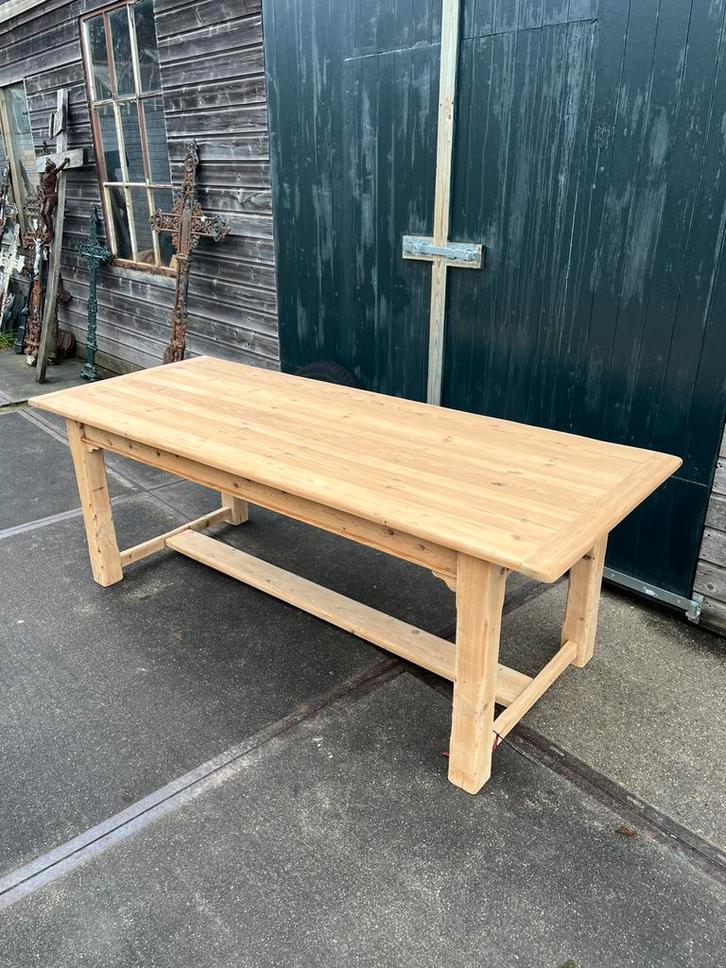 Landelijke tafel, Huis en Inrichting, Tafels | Eettafels, Zo goed als nieuw, 50 tot 100 cm, 200 cm of meer, Rechthoekig, Ophalen