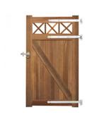 Tuinpoort Enkel Bankirai 100x180cm - Met trellis, 100 tot 150 cm, Ophalen of Verzenden, Zo goed als nieuw, Draaipoort