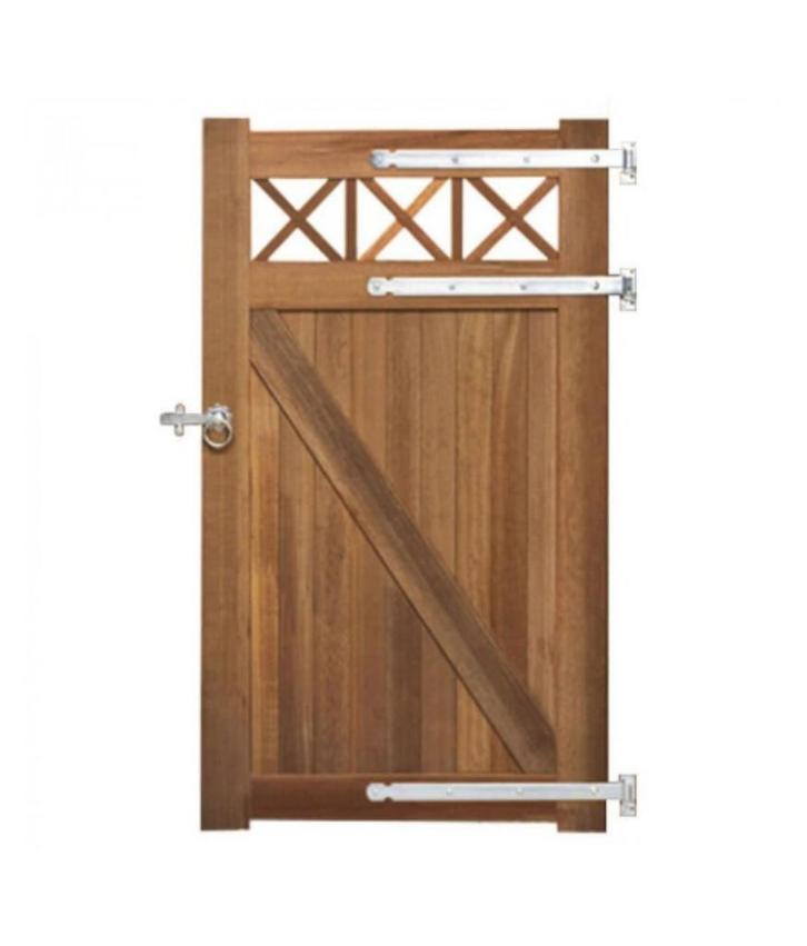 Tuinpoort Enkel Bankirai 100x180cm - Met trellis, Tuin en Terras, Tuinpoorten, Zo goed als nieuw, Draaipoort, Hout, 150 tot 200 cm