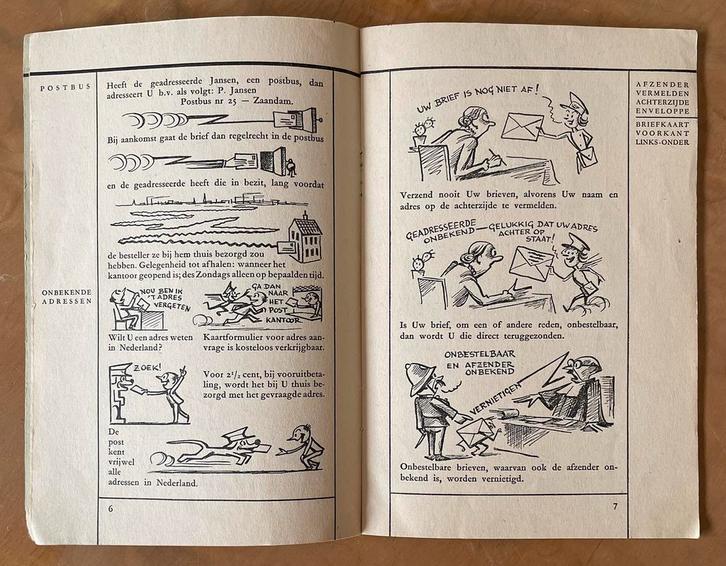 Enorm leuk boekje uit 1938 van de PTT met verzendinstructies, Boeken, Catalogussen en Folders, Gelezen, Ophalen of Verzenden