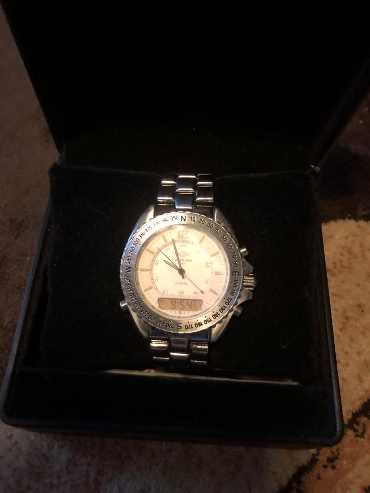 Breitling pluton, Sieraden, Tassen en Uiterlijk, Horloges | Heren, Zo goed als nieuw, Polshorloge, Breitling, Staal, Staal, Ophalen