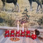 Zweedse Bollen Kandelaars Rood Hout Kerst, Diversen, Kerst, Ophalen of Verzenden, Gebruikt