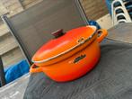 Giet ijzeren braadpan oranje / retro of vintage, Ophalen of Verzenden, Zo goed als nieuw, Overige materialen, Koekenpan of Braadpan