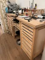 Houten stavelij, edelsmid, goudsmid horlogemaker werktafel., Doe-het-zelf en Verbouw, Ophalen, Gebruikt