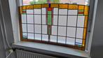 Prachtig nog heel oude glas in lood raam 100 x 60, Ophalen, Gebruikt, 80 tot 120 cm, Overige typen