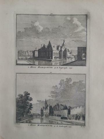 321-322*/ kopergravure uit 1752 : 2 afbeeldingen Marquette beschikbaar voor biedingen