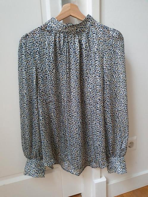Te koop: ZGAN vrolijke blouse van H&M, maat M, Kleding | Dames, Blouses en Tunieken, Zo goed als nieuw, Maat 38/40 (M), Blauw