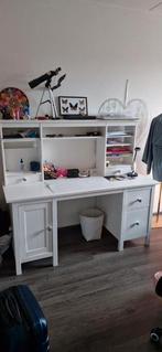 Hemmes (Ikea) bureau met opbouw, wit, Huis en Inrichting, Ophalen, Gebruikt, Bureau