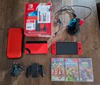 Nintendo Switch Oled - Mario Red Editie, Switch OLED, Met games, Met 2 controllers, Ophalen of Verzenden