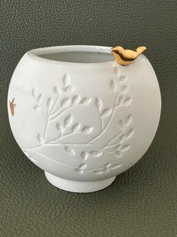 Räder Waxinelichthouder Porseleinen Wit Gouden Vogel, Huis en Inrichting, Woonaccessoires | Kandelaars en Kaarsen, Zo goed als nieuw