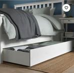 Ikea Hemmes bed, slatted bed base,mattress,2 drawers 140x200, Wit, Tweepersoons, Zo goed als nieuw, Hout