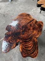 Boomstamtafel salontafel bijzettafel, Huis en Inrichting, Tafels | Salontafels, Ophalen, Rechthoekig, 50 tot 100 cm, Minder dan 50 cm