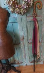 Oude houten heiligenbeeld staf houten staf m oude sjerp, Ophalen of Verzenden