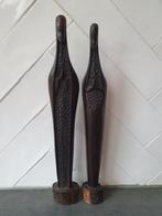2 biddende Maria ebbenhouten beeldjes 1970., Antiek en Kunst, Antiek | Religie, Ophalen of Verzenden