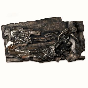 Finesse Originals Brutalistische Visser Muursculptuur beschikbaar voor biedingen