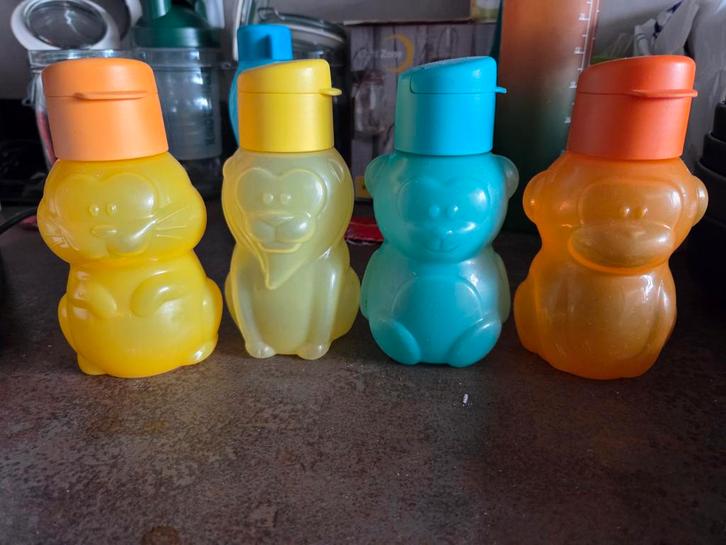 Tupperware Flesjes Dieren - Set van 4, Huis en Inrichting, Keuken | Tupperware, Gebruikt, Overige typen, Ophalen of Verzenden