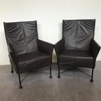 8 Montis Charly design fauteuils modern bruin leer, Huis en Inrichting, Ophalen, Gebruikt, Nvt, Nvt