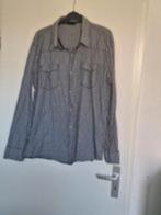 Grijs gestreepte overhemd met lange mouw maat XL, Ophalen of Verzenden, Zo goed als nieuw, Grijs, Halswijdte 43/44 (XL)