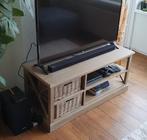 Tv meubel hout look kunststof lichtbruin (120 x 49 x 54), Ophalen, Kunststof, Gebruikt, 100 tot 150 cm