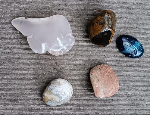 DB10 Handstenen/trommelstenen grijze (vuur) agaat, jaspis ea, Sieraden, Tassen en Uiterlijk, Edelstenen, Nieuw, Verzenden