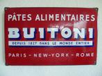 EMAILLE RECLAMEBORD"BUITONI PATES ALIMENTAIRES"UIT JAREN 50, Ophalen of Verzenden, Gebruikt, Reclamebord