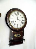 Antieke Engelse drop-dial clock 1870/80, mahonie kast, Verzenden
