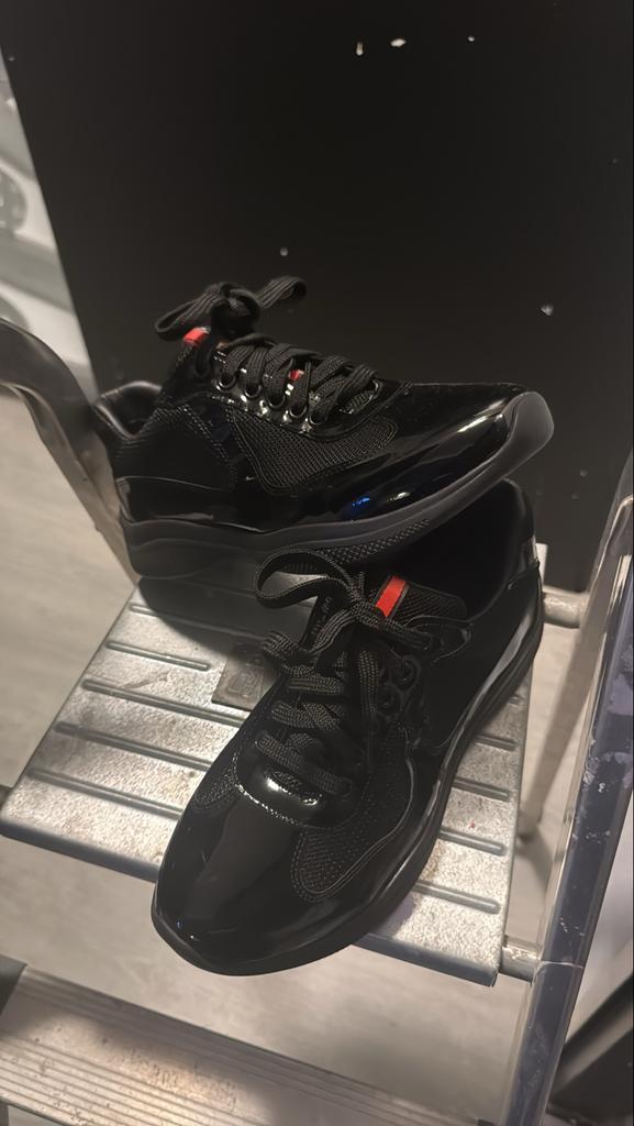 Prada Cup Sneakers - Zwart, Stijlvol!, Kleding | Heren, Schoenen, Zo goed als nieuw, Sneakers of Gympen, Zwart, Verzenden