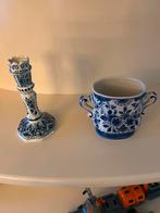 Delfts Blauw Kandelaar en bloempot, Ophalen