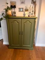 Olijfgroene computerkast, Huis en Inrichting, Kasten | Computermeubels, Ophalen of Verzenden, Zo goed als nieuw, 120 tot 170 cm