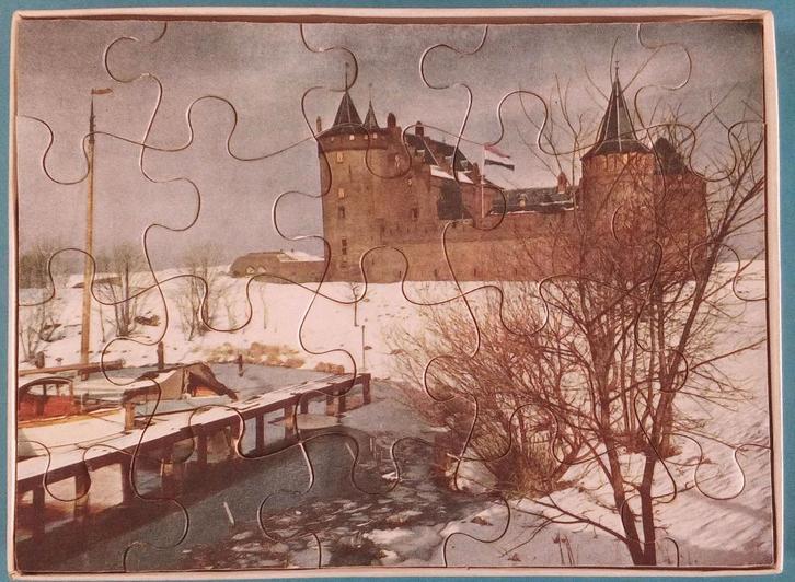 antiekepuzzel Kasteel Twents Krijtfabriek Bekaro Flach Sneek, Antiek en Kunst, Antiek | Speelgoed, Ophalen of Verzenden