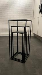 Bijzettafels, Minder dan 55 cm, Gebruikt, Metaal of Aluminium, Vierkant