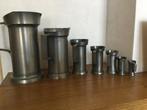 7 Stuks Originele Daalderop Tinnen Maatkannetjes, Huis en Inrichting, Woonaccessoires | Vazen, Overige materialen, Overige kleuren