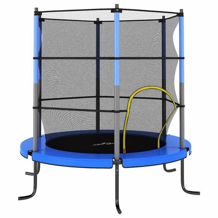 Trampoline met veiligheidsnet rond 140x160 cm blauw, Kinderen en Baby's, Speelgoed | Buiten | Trampolines, Nieuw, Verzenden