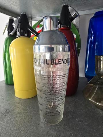 Prachtige antieke glazen chrome cocktailshaker & blender in1 beschikbaar voor biedingen