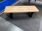 Bankje met stalen Zwarte U poten, Ophalen, Nieuw, Hout